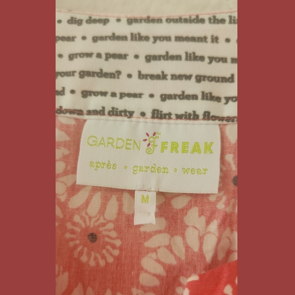 Garden Freak Cotton Print Pompom Trim Dress Sz Medium - Picture 2 of 9